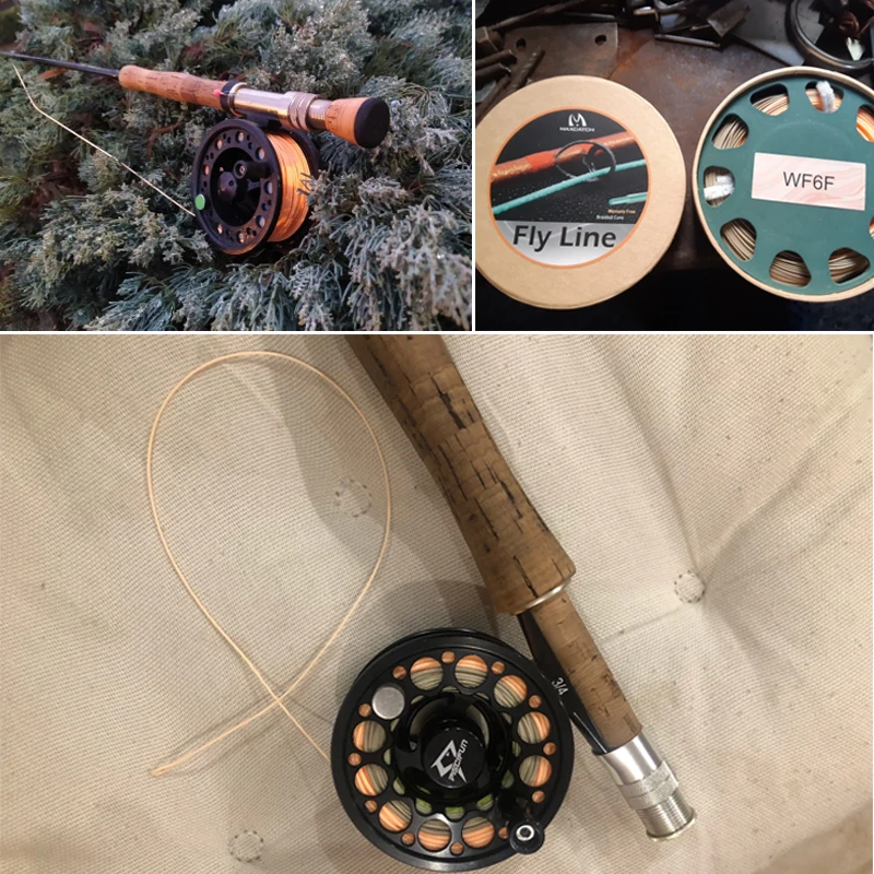Maximumcatch Single handed Spey Fly Fihsing Line WF3F-8F 90ft With 2 welded loops peach/camo Fly Line