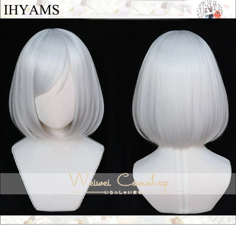 

Anime Akudama Drive Cosplay Heat Resistant Synthetic Short Silver Hair Halloween Party Wig+ Free Wig Cap