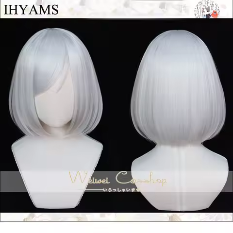 Anime Akudama Drive Cosplay Heat Resistant Synthetic Short Silver Hair Halloween Party Wig+ Free Wig Cap