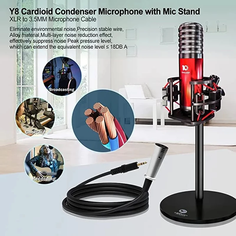 Professional Sound Card Set Equipment Audio Interface Live Sound Card Microphone Voice Changer Sound Mixer for Studio Recording