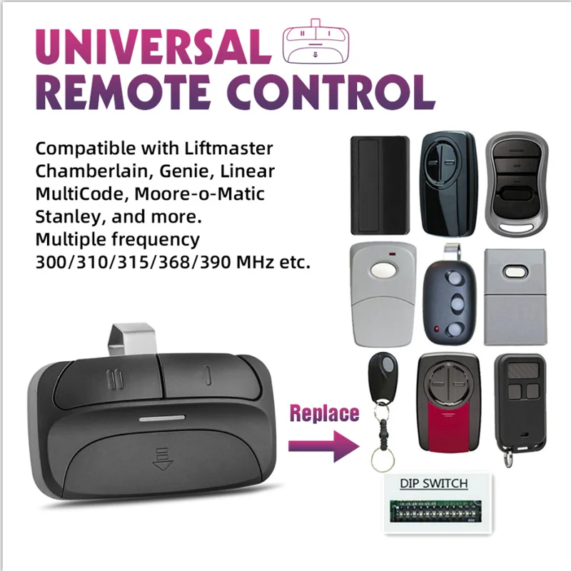 Universal Garage Door Remote Control, Replacement for Liftmaster Chamberlain 371LM, 373LM, 375LM, 375UT, 971LM, 973LM, 893MAX