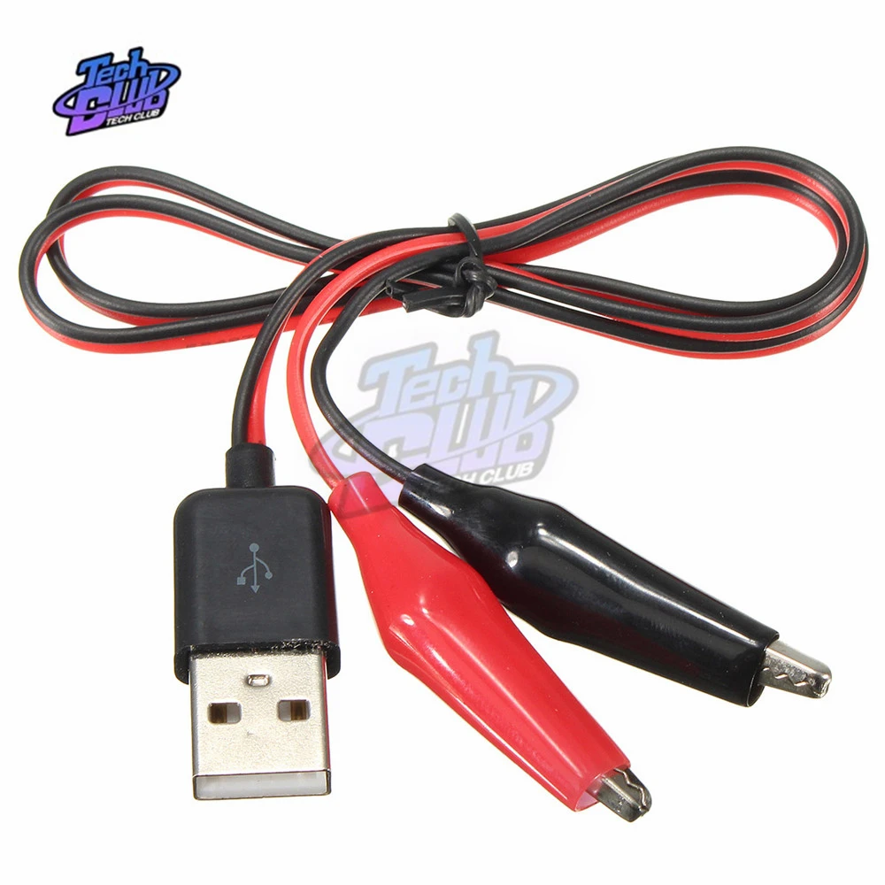 Morsetto per clip di prova a coccodrillo in metallo da 58CM per connettore del cavo adattatore maschio USB cavo adattatore di alimentazione