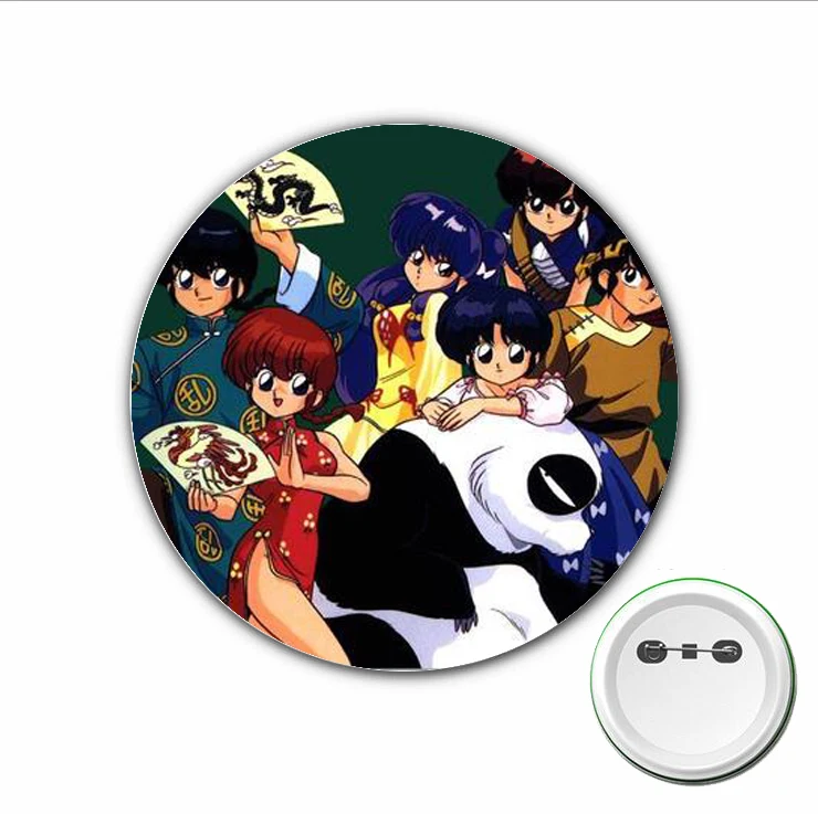 Broche Anime Ranma 1/2 Cosplay, épingles de dessin animé mignonnes, badges de sacs à dos, accessoires de vêtements à boutons, 3 pièces