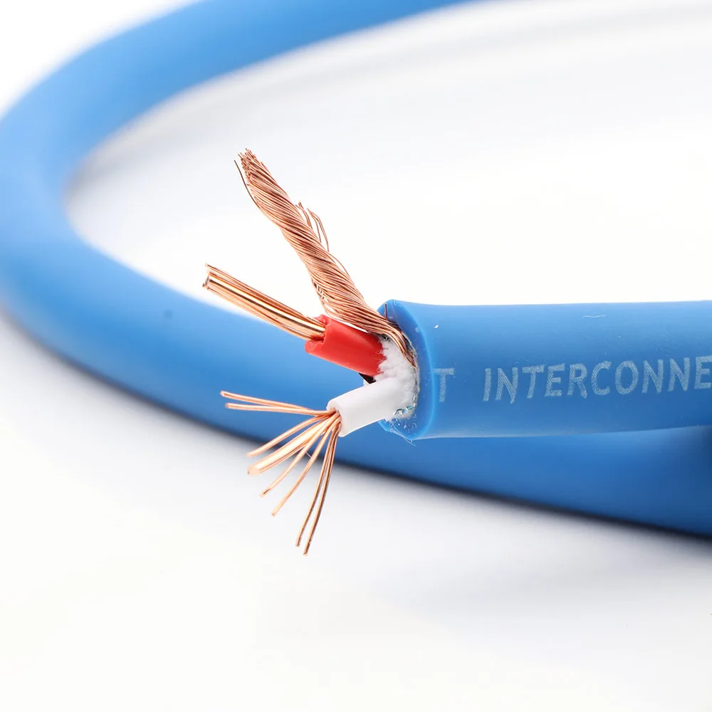 Cabo RCA de cobre puro X416 OCC – Cabo de interconexão HiFi premium Cabo RCA de grau audiófilo em massa para leitor de CD/AMP/sistema de áudio