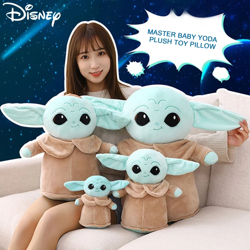 Jouet en peluche Disney Yoda, Master Aliens, Mandalorian, poupées en peluche de dessin animé, oreiller Kawaii, cadeau de décorations, clé, 18-48cm