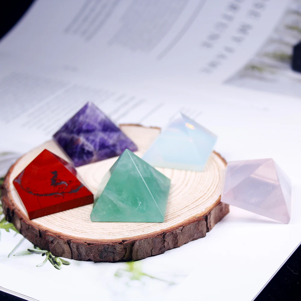 Natural Crystal Pyramid Quartz Healing Stone Chakra Repel Evil Home Decor Gemstone Energy Generator Meditation Reiki Balancing