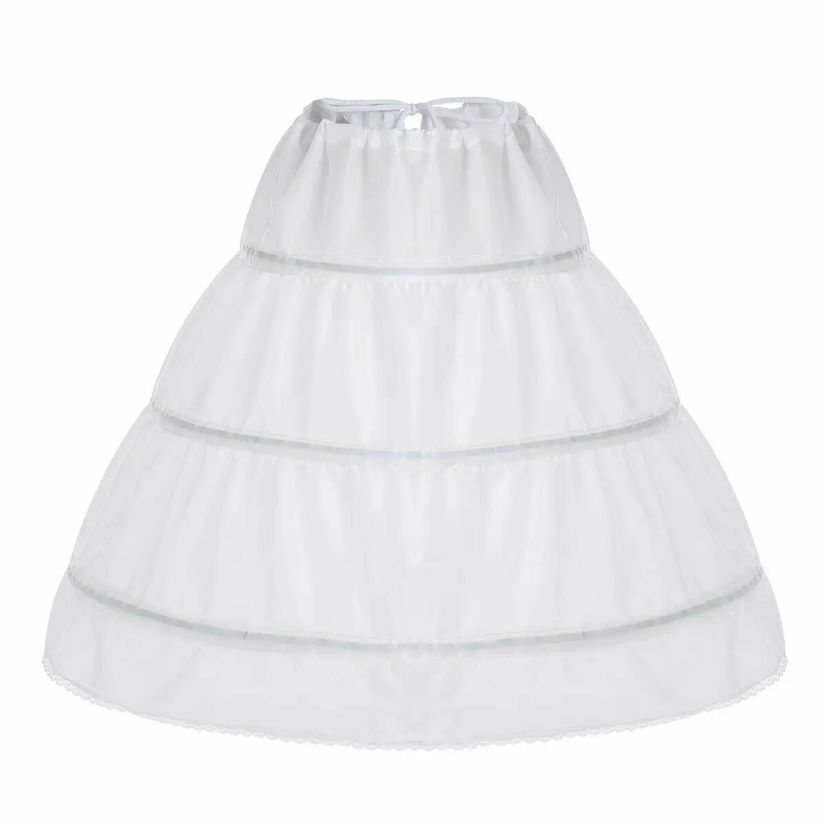 Flower Girls' Crinoline Petticoat 3 Hoops Wedding Drawstring Underskirt Slip 2026