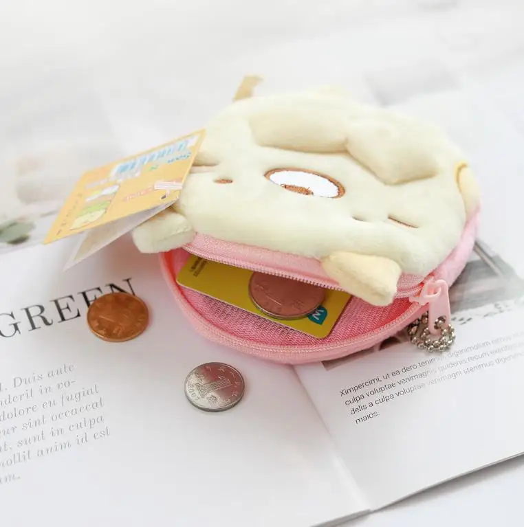 1pc lovely Sumikko Gurashi Plush Purse Toy Cartoon Stuffed Dolls for Kids girl Gift Coin Storage Purse Plush Wallet Hang Pendant