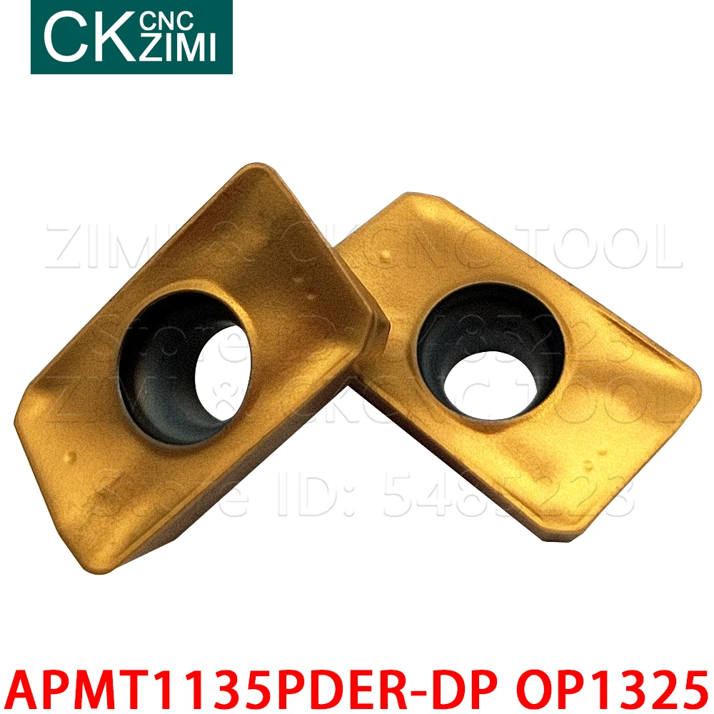 10 sztuk APMT1135PDER-DP OP1325 APMT 1135 PDER DP węglika wkładki płytki frezarskie narzędzia tokarka metalu CNC indeksowane narzędzia do stali