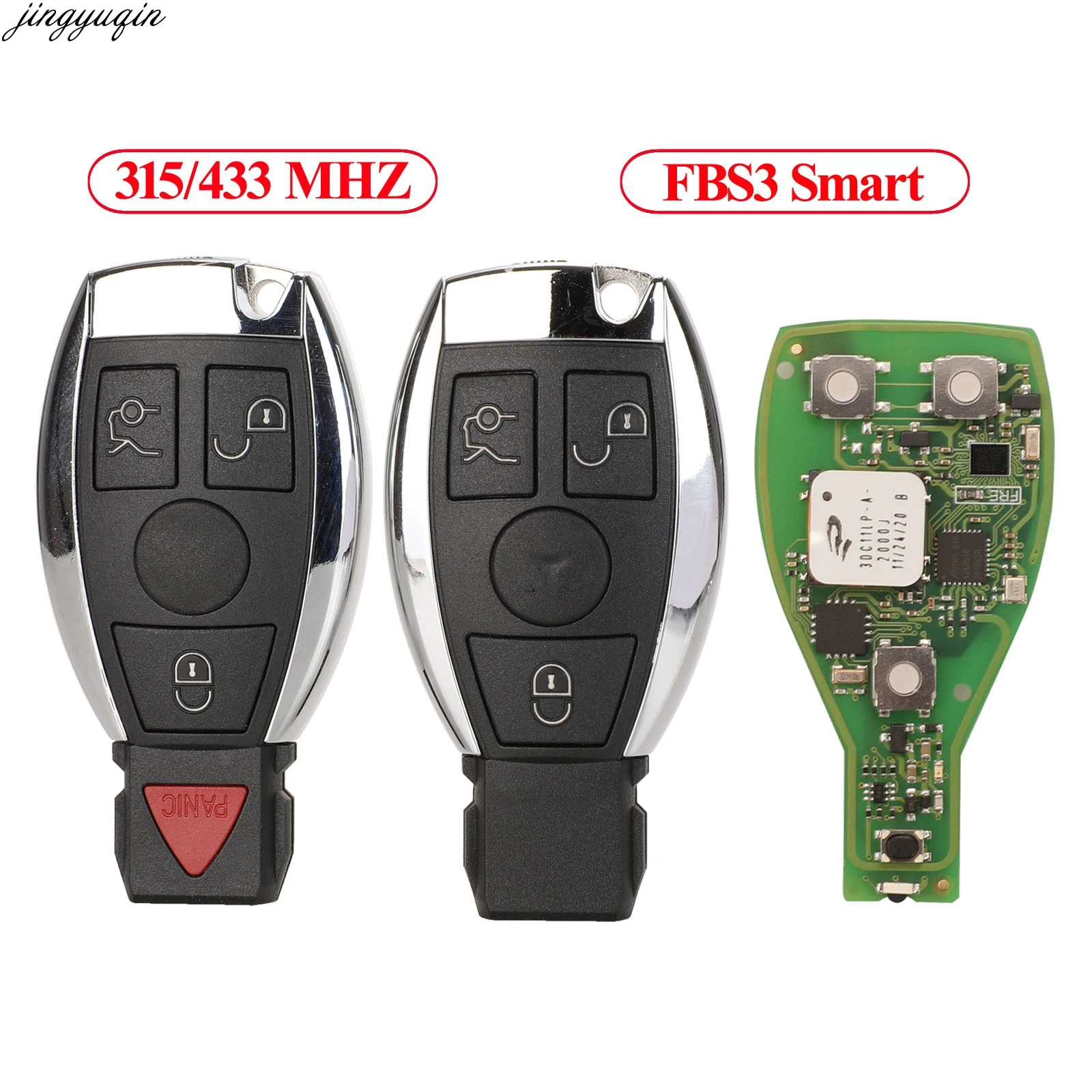 

Jingyuqin VVDI Remote Smart Car Key Keyless-Go Entry For Benz FBS3 W221 W216 W164 W251 Can Exchange 315/433Mhz Universal Version