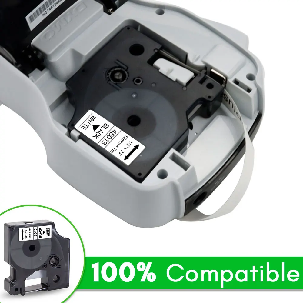 6/9/12mm 45013 Tape Compatible for Dymo D1 45013 45010 45018 45023 45024 40913 43613 Label Tape For Dymo LabelManager 160 280