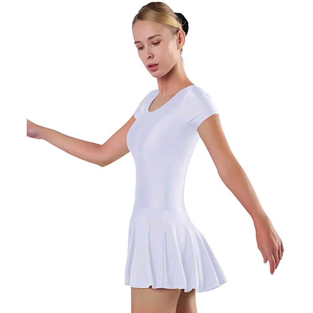 Speerise Nữ Ngắn Tay Leotards Với Váy Ba Lê Tutu Cho Nữ Mùa Hè Của Skinny Bodysuits Muỗng Cổ Nữ Váy