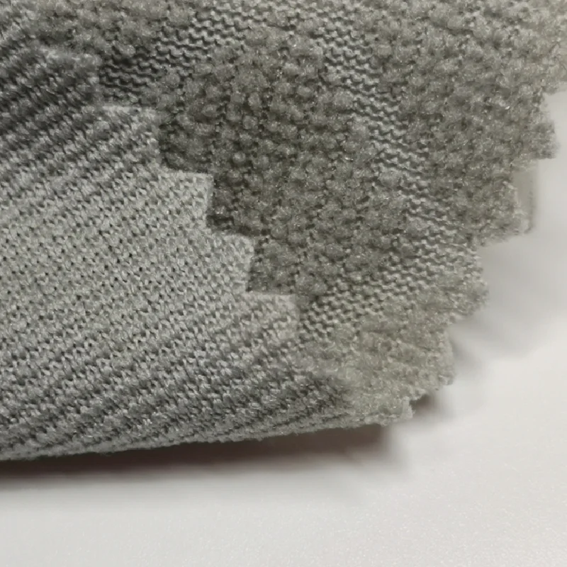 

Knitted Jacquard Fabric Protective Gear Pillow Large Diamond Double-sided Terry Cloth Composite Fabric 4 Yards Wholesale Gray