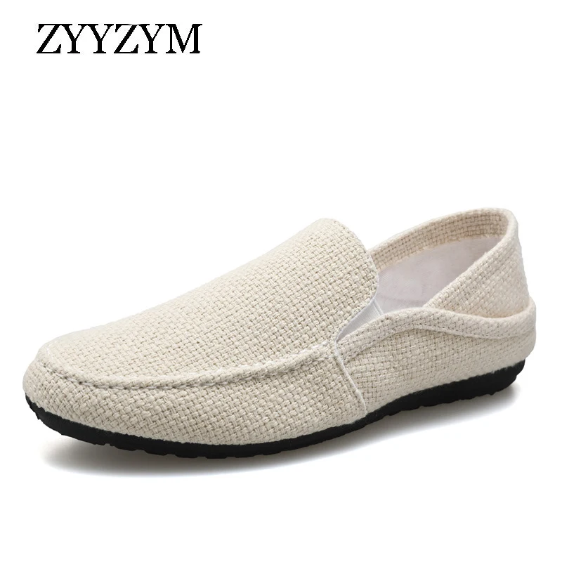 Spring Summer Men Loafers Shoes Light Leisure Breathable Canvas Eur Size 38-44