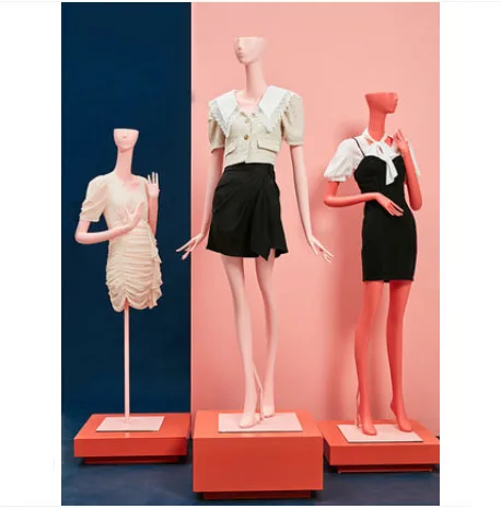 Cusomized Pink Female Model Display Rack Clothing Store Mannequin Female Half Figure Whole Body Black