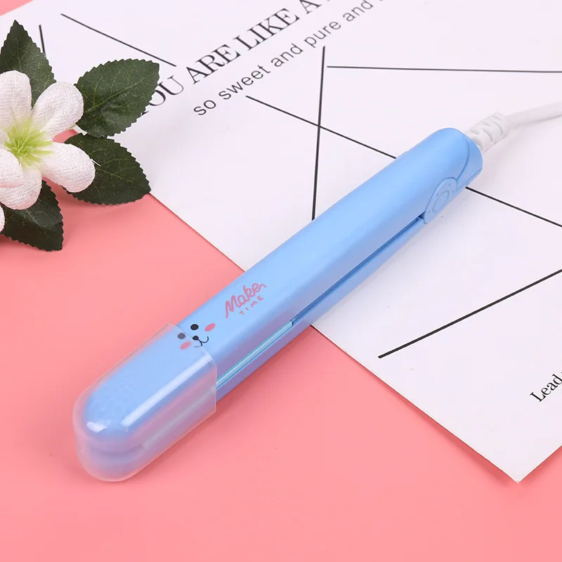 Mini Hair Straightener Curling Bar Straight Roll 2 in 1 Splint Perm Mini Cartoon Portable Electric Curling Iron