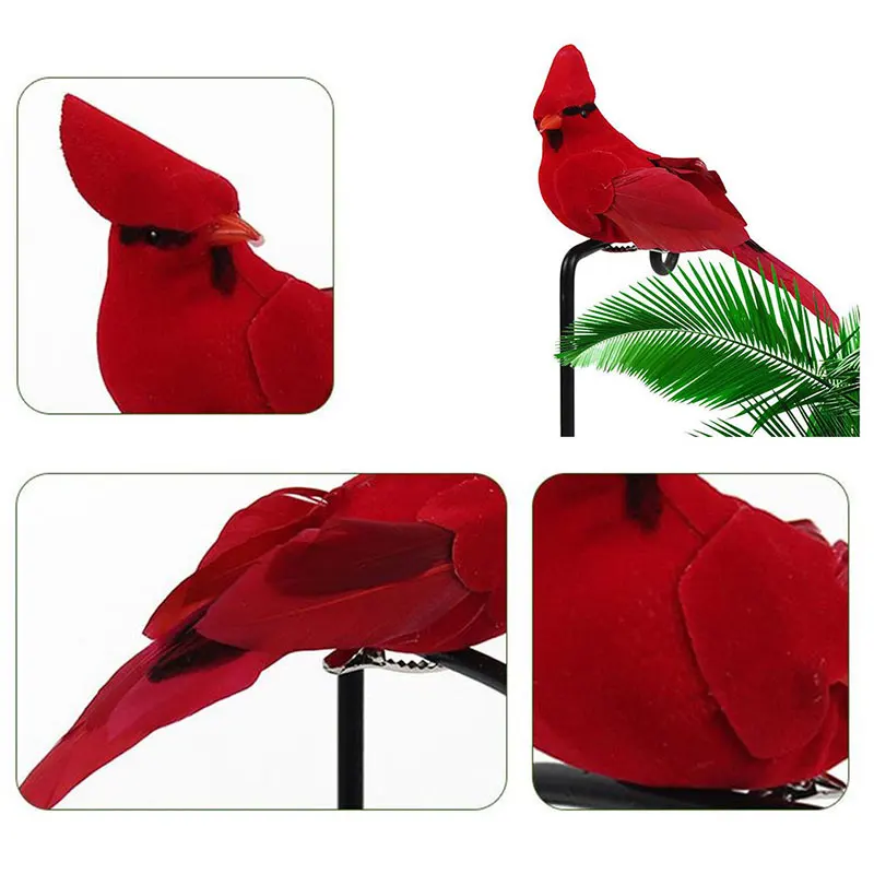 1PCS Creative Foam Feather Artificial Parrots Imitation Bird Model Home Outside Garden Wedding Decoration Ornament DIY Party