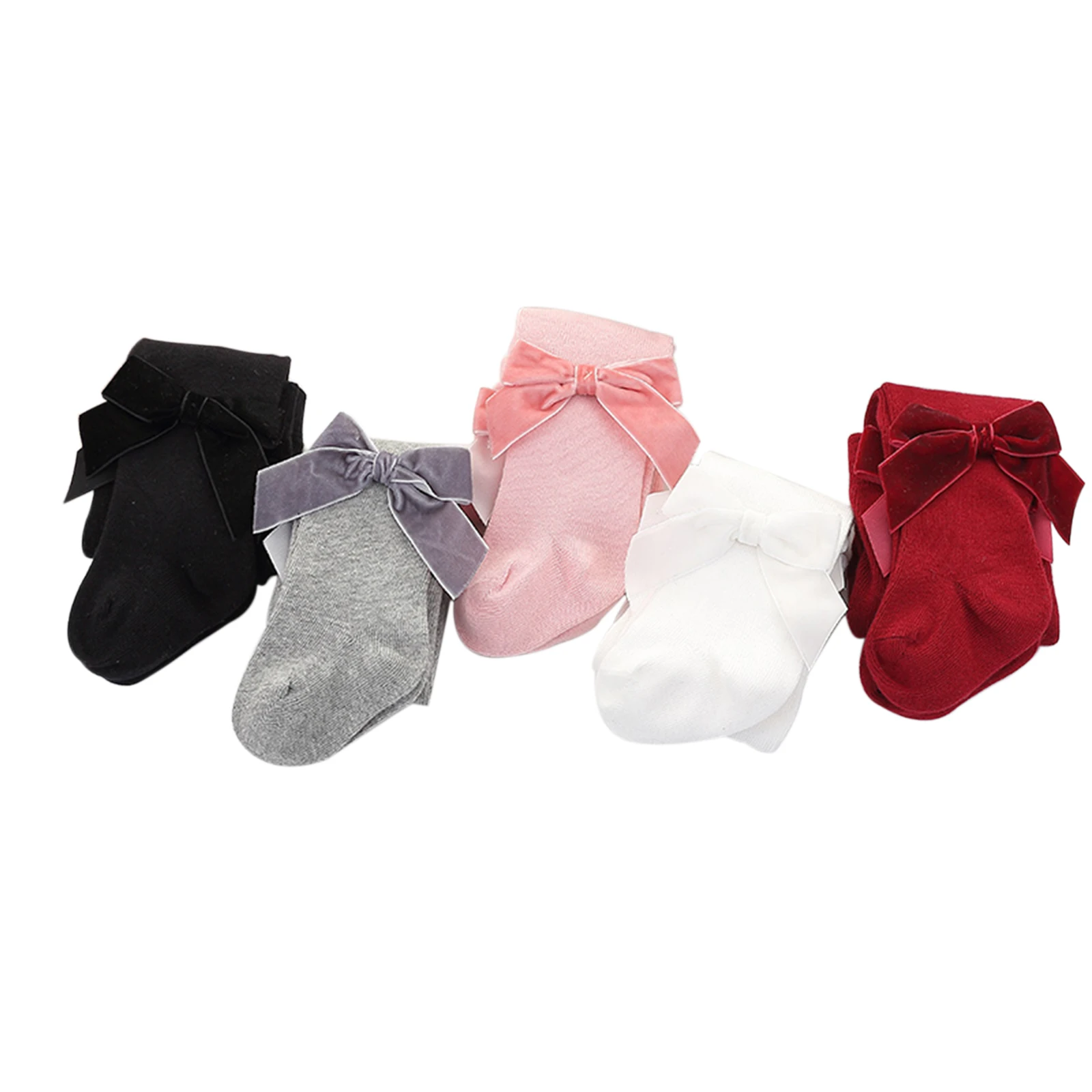 유아 유아 아기 소녀 스타킹 케이블 니트 Bowknot 스타킹 솔리드 컬러 스트레치 팬티 스타킹 레깅스 스타킹 가을 겨울 0-3Y