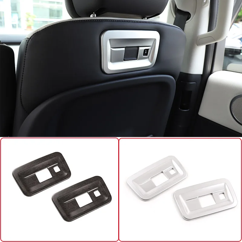 

For Land Rover Discovery 5 2021-2022 ABS Oak wood grain Car Seat Backrest USB Panel Decoration Sticker Car Interior Accessories