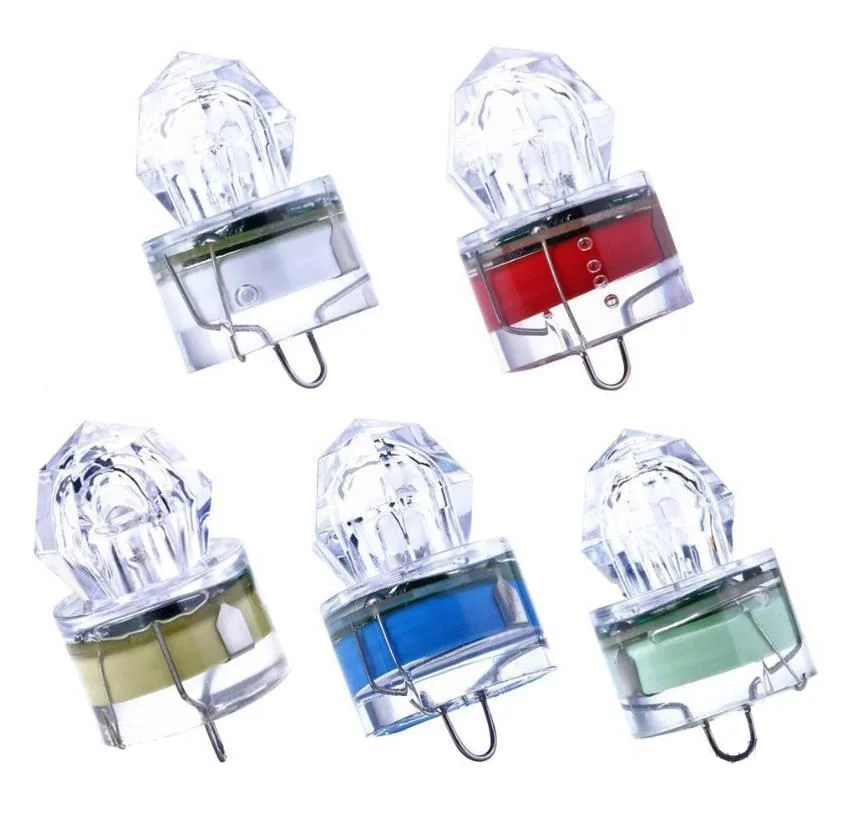 Colorful Mini Fishing Lure Light LED Deep Drop Underwater Diamond Fishing Squid Fishing Bait Luminous Lure for Attracting Fish
