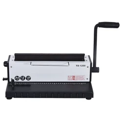 TD-1200 Manual Spiral Wire Binding Machine Metal 34 Punching Hole File Menu Photo Album A4 Paper Document Binder Puncher Machine