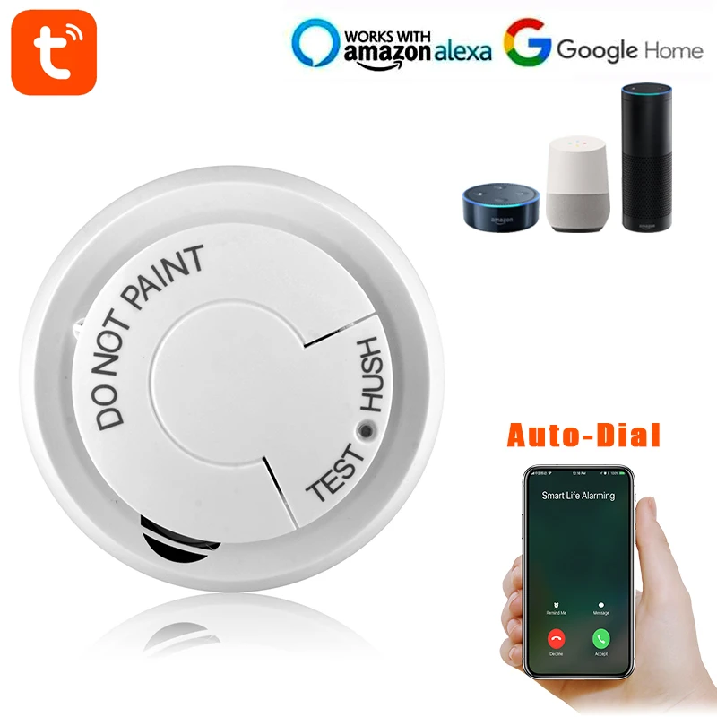 

Tuya Wifi Smoke Detector Fire Alarm Detector Smart life App Notification Alerts With Linkage Setting