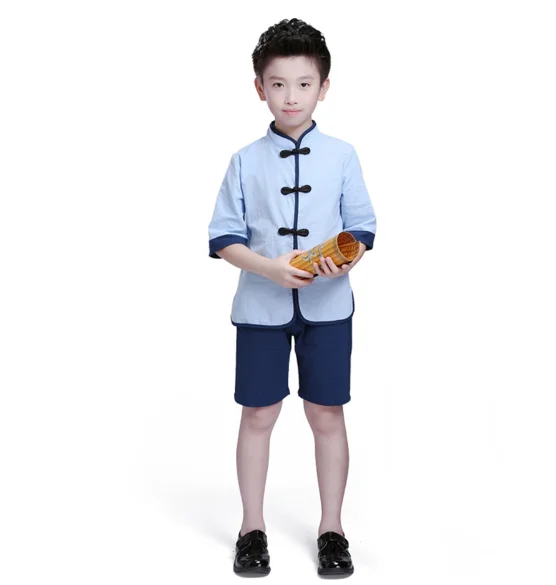 الأطفال الملابس الصينية HanFu الفتيان الكونغ فو الووشو الفتيات الصينية شيونغسام السنة الجديدة اللباس الزي المدرسي رياض الاطفال مجموعة