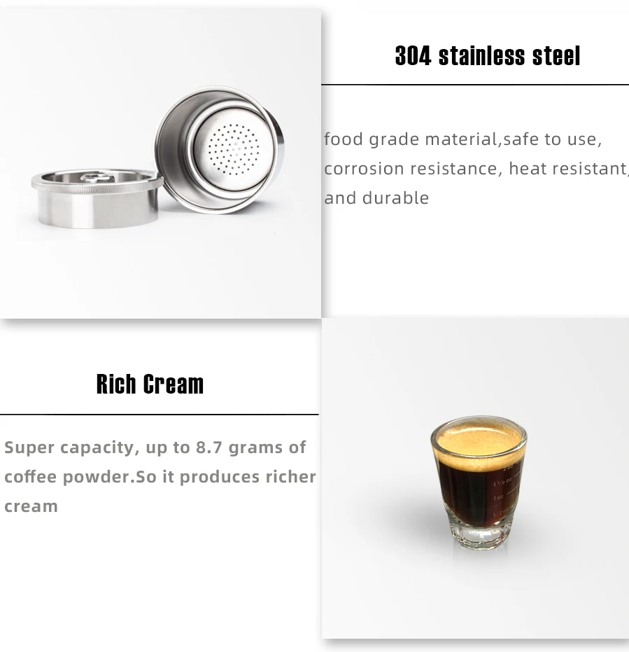 CAPSULONE Metal Stainless Steel Refillable Reusable Capsule Pod Fit for illy Coffee Machine