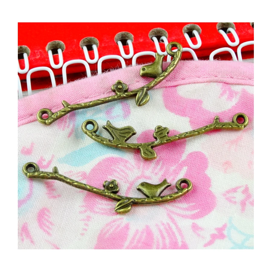 

100PCS 39*10.4MM Antique Bronze Plated Zinc Alloy Bird Connect Charms Diy Jewelry Findings Accessories