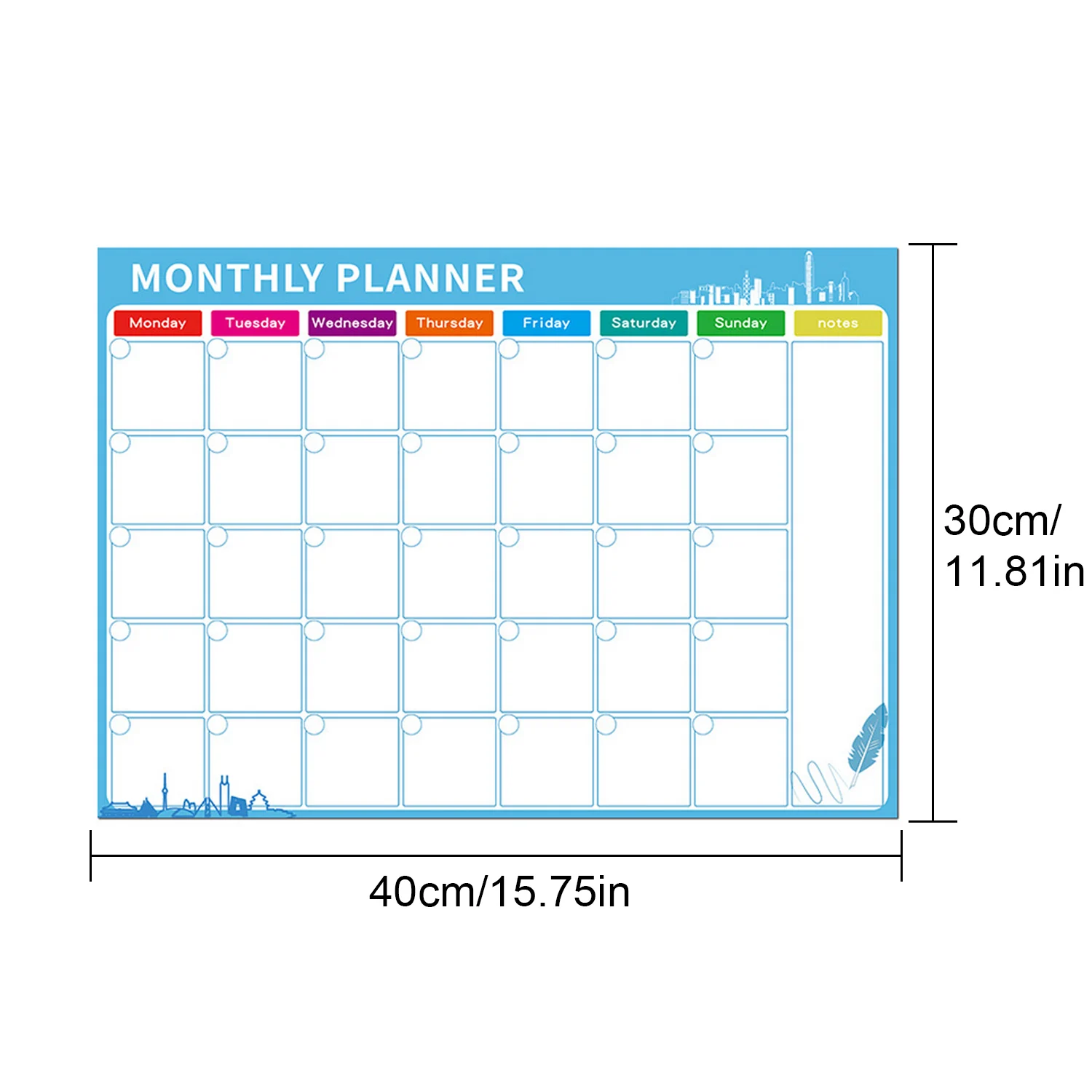 Magnetic Weekly Monthly Planner Calendar Dry Erase Board Refrigerator Magnet With 3pcs Pens for Home Office Shops Message Board