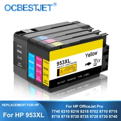 Cartouche d'encre de rechange pour HP OffSTRjet Pro, 953XL 953X 953, 7740, 8210, 8702, 8710, 8720, 8725, 8730