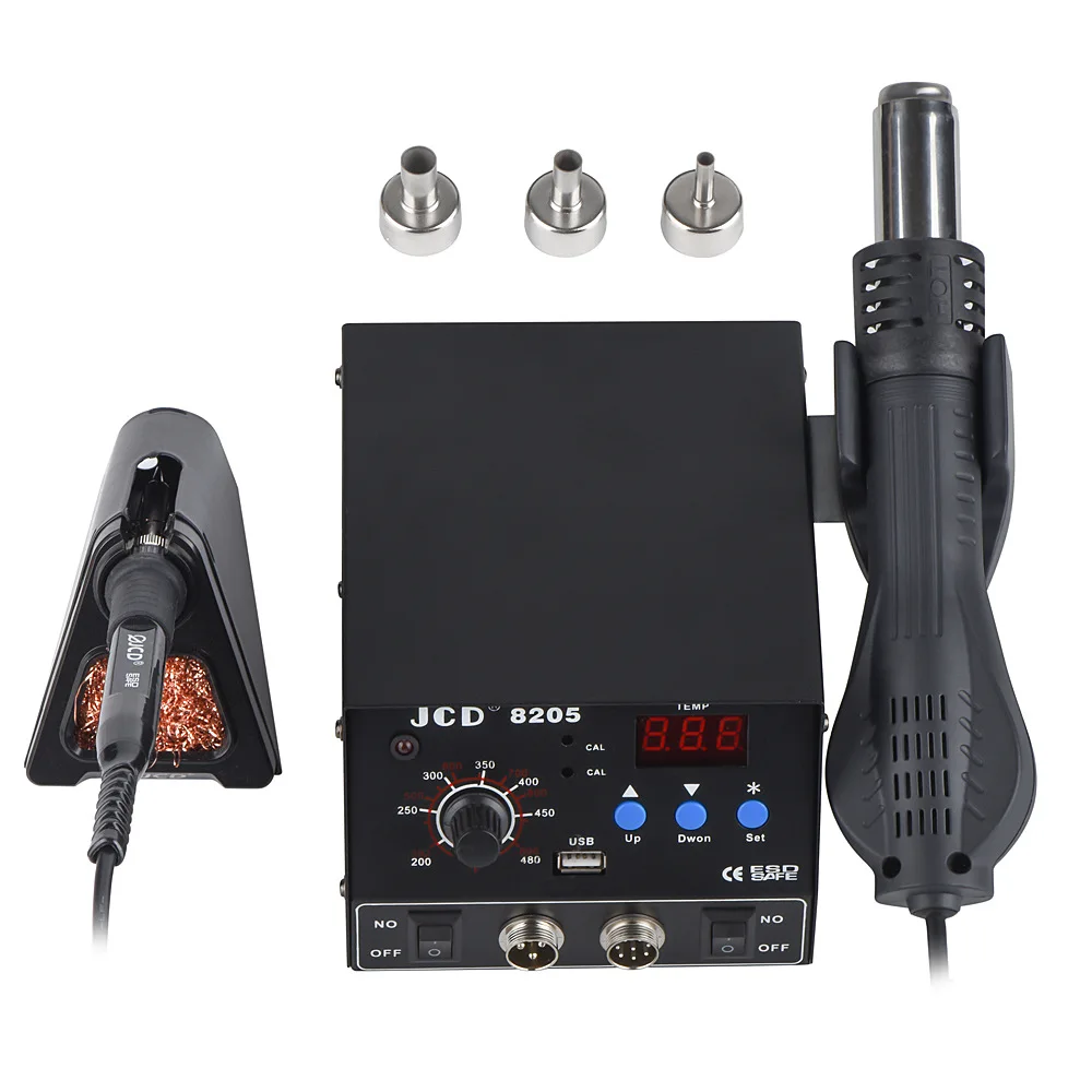 JCD 800W 3 in 1 soldering station LED digital soldering rework station mobile phone repair tool soldering iron