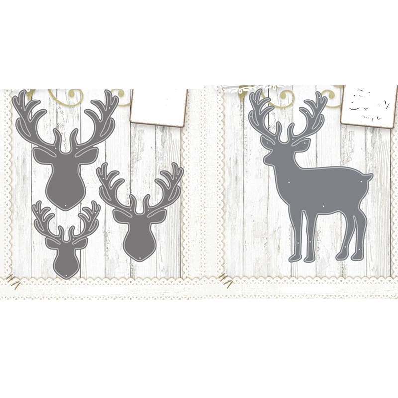 

Metal Cutting Die Suitable for Christmas DIY Album Scrapbook 3D Creative Greeting Card Making Decorative Animal Elk 2021 NEW