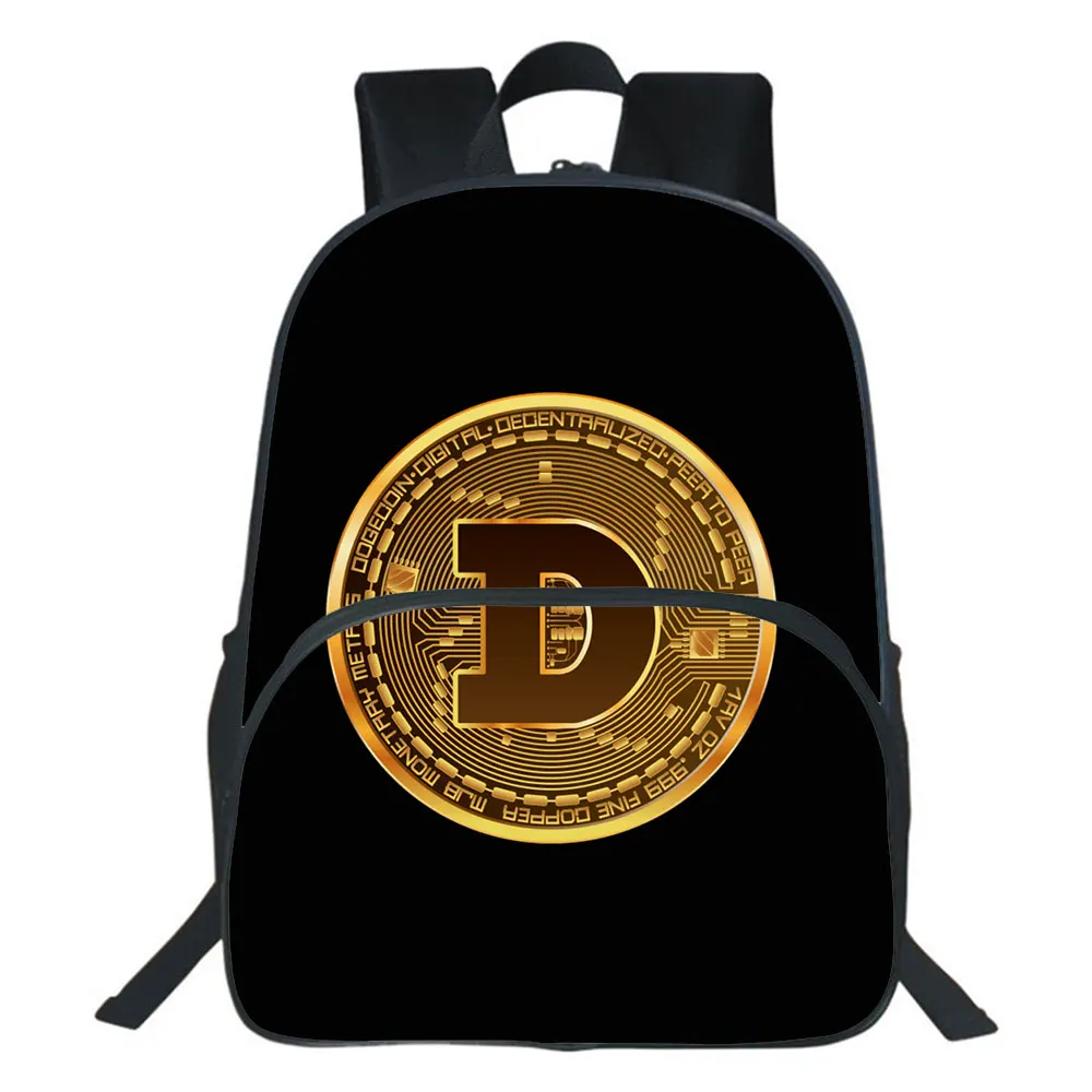 Dogecoin Backpack Kindergarten 3D Cartoon School Bag Teens Storage Bag Travel Bags Children Rucksack Mochila