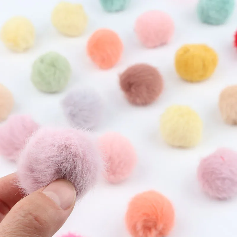 25mm Fur Pompom Balls Imitation Mink Hair Plush Pompoms Balls DIY Pompon Material Craft Supplies Pendant Hair Accessories