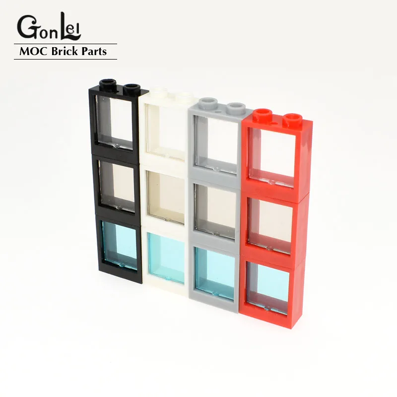 20Pcs/lot Windows and Doors Parts 60592 Window 1x2x2 Flat Front fit for 38320 Bars & 60601Glass Building Blocks City House Toys