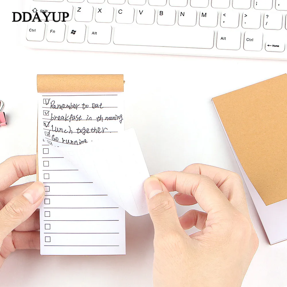 Pocket Kraft Paper Memo Pad Notepad Stationery Scrapbooking Memo Notes To Do List Tear Checklist Note Pad