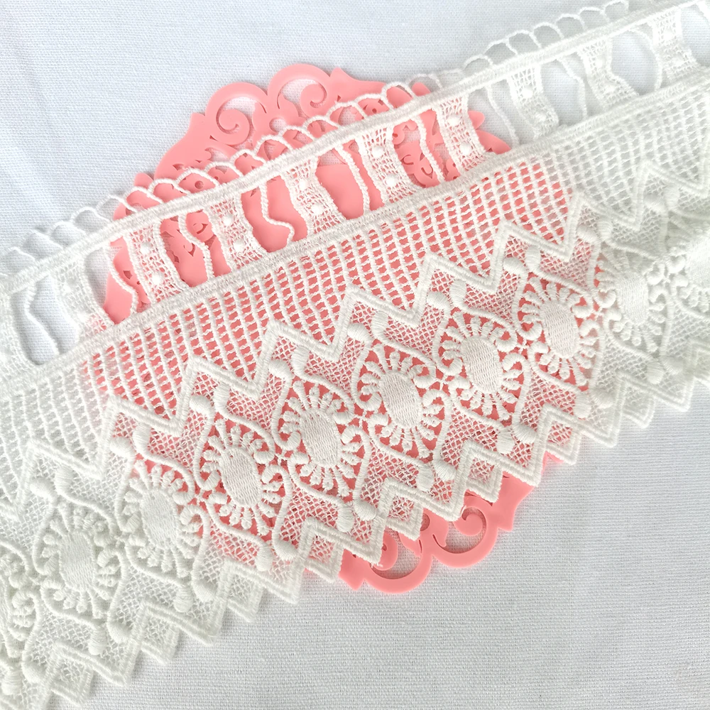 

12Yards 12cm Cotton Embroidered Lace Trim Handmade DIY Garment Fabric Clothing Material Needlework Sewing Accessories H45