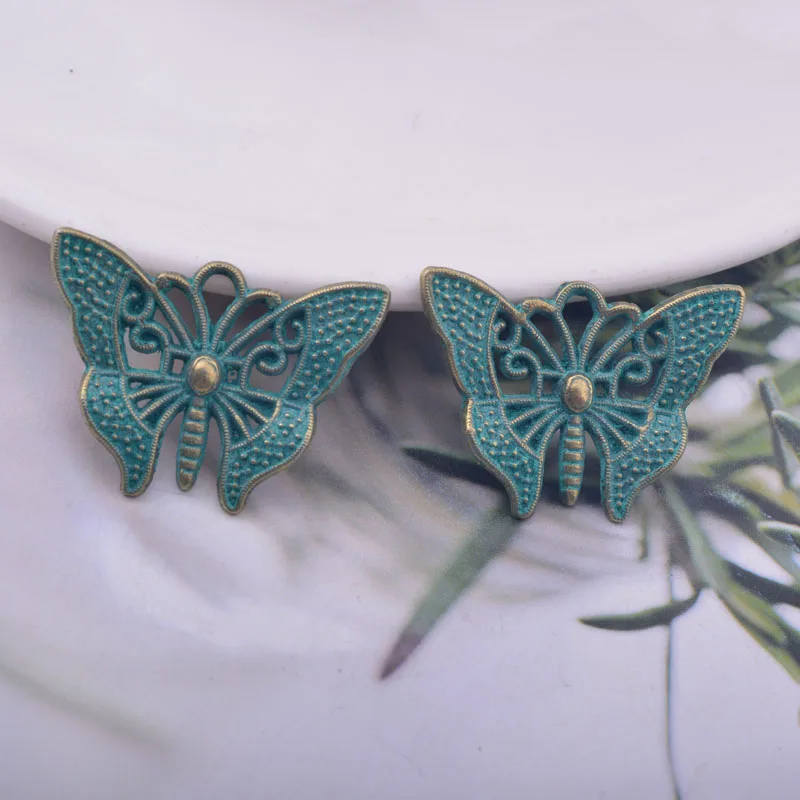 12 Stück/Set 15*30mm Böhmischer Stil Antike Bronze Schmetterling Anhänger Legierung Tier-Ohranhänger DIY Schmuck Ohrring-Komponenten – Detail 4