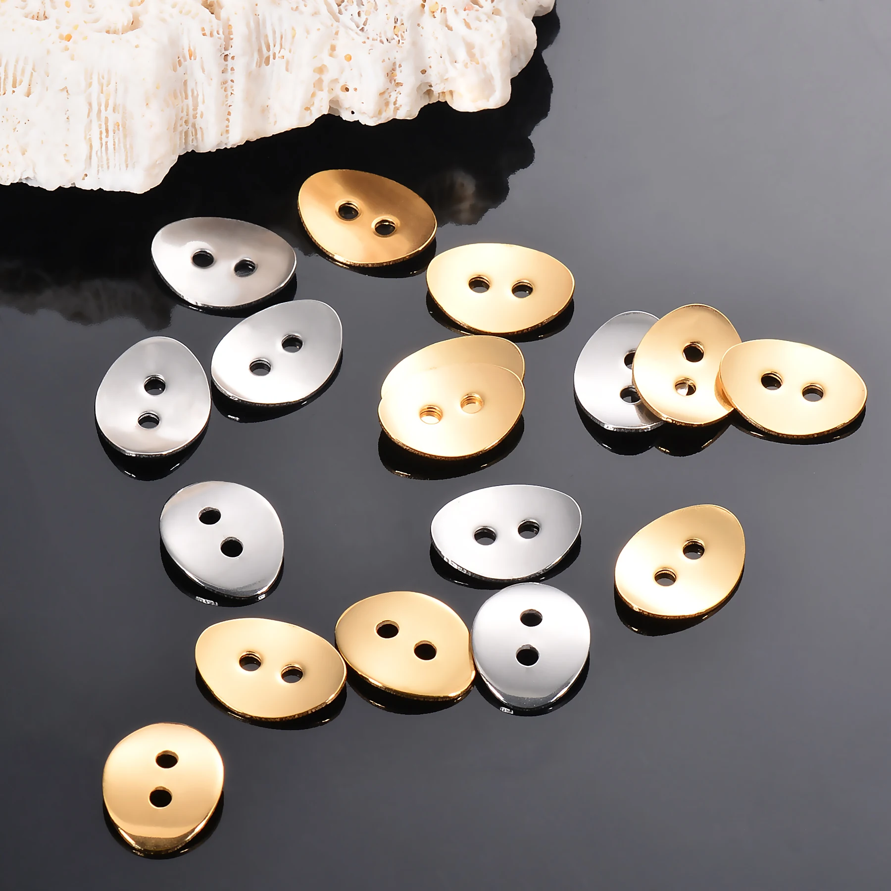 25Pcs Stainless Steel11*14mm Charms Clasp Connectors For Bracelet Necklace Bangle Blank Stamping Tags For Jewelry Making