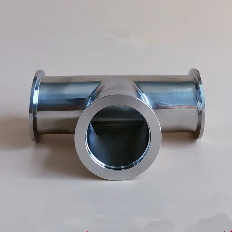 Stainless steel quick-loading three-way KF vacuum three-way flange three-way joint equal diameter KF16 25 40 50