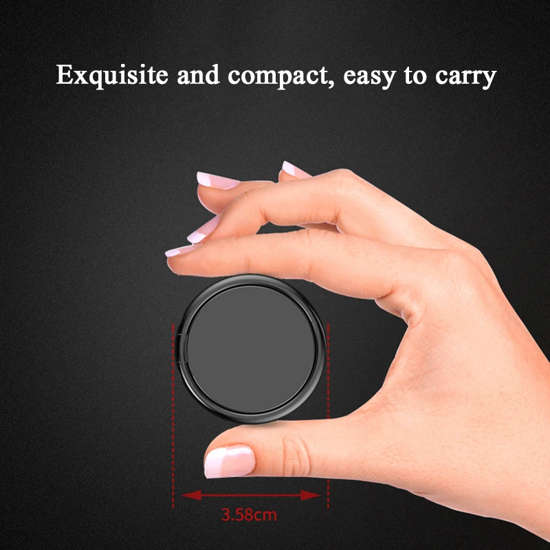 Luxuriöser Metall-Handyhalter Universeller 360-Grad-Drehbarer Fingerring-Halter Magnetische Autohalterung Ständer Zubehör – Detail 4