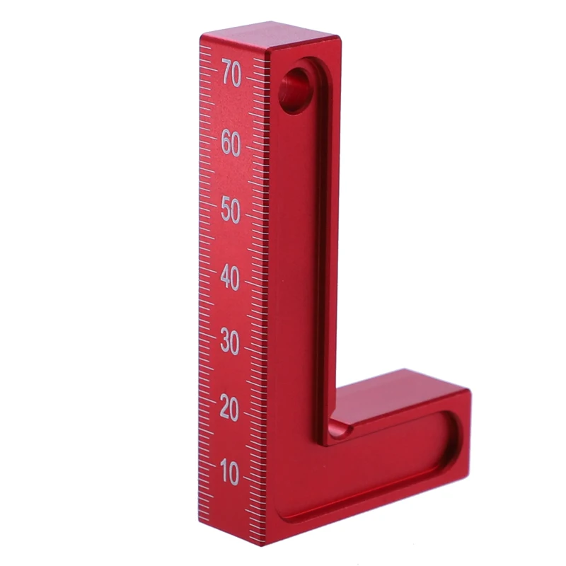 FJS-Regla de ángulo cuadrado de 90 grados Mini posicionador de ángulo recto en forma de L 75mm x 45mm herramientas de medición métricas de trazado para carpintería