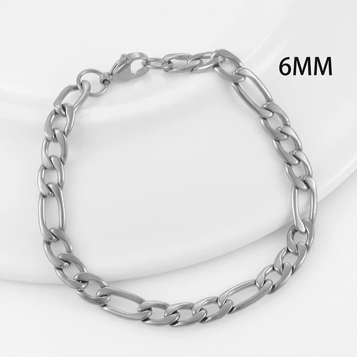 Klassisches Edelstahl-Figaro-Kettenarmband, Bestseller, Hochwertiger Schmuck für Männer und Frauen – Detail 3