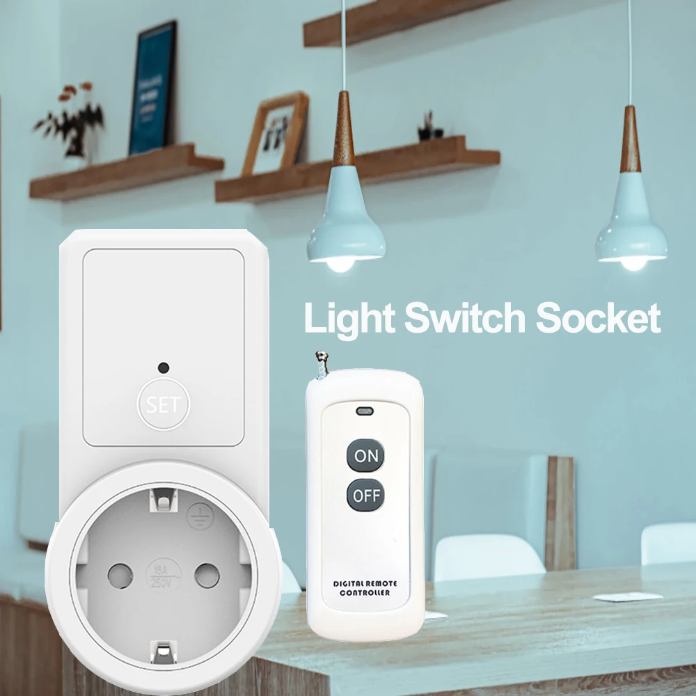 433MHZ RF Wireless Remote Control Power Outlet Light Switch Socket Remote Control Socket EU 433Mhz For Smart Home