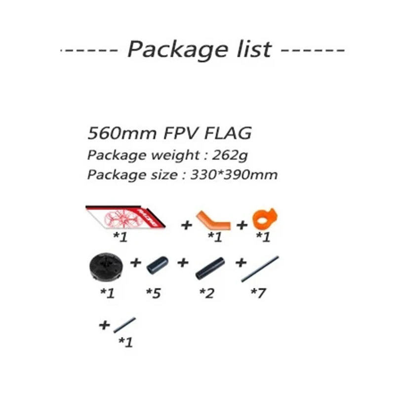 LDARC 560mm FPV Freestyle Outdoor Flying Flagpole for RC Small Quadcopter Competition Practice Field Marking Track Flight Drones