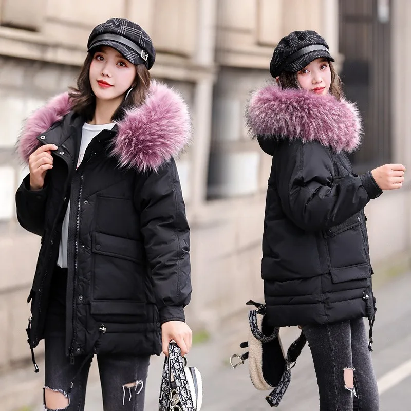 FORERUN Echtpelz Mit Kapuze Mantel Weibliche 5XL Winter Jacke Frauen Dicke Warme Schnee Oberbekleidung Mujer Parka 2019 -20 Grad