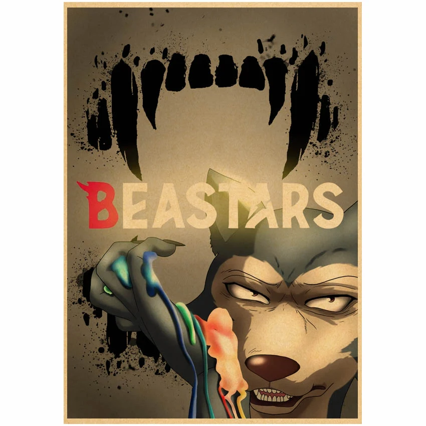 Hot Japanese Anime Beastars Poster Kawaii Cartoon Decor Manga Wall Stickers Kraft Paper Art Print Home Room Decoration Painting