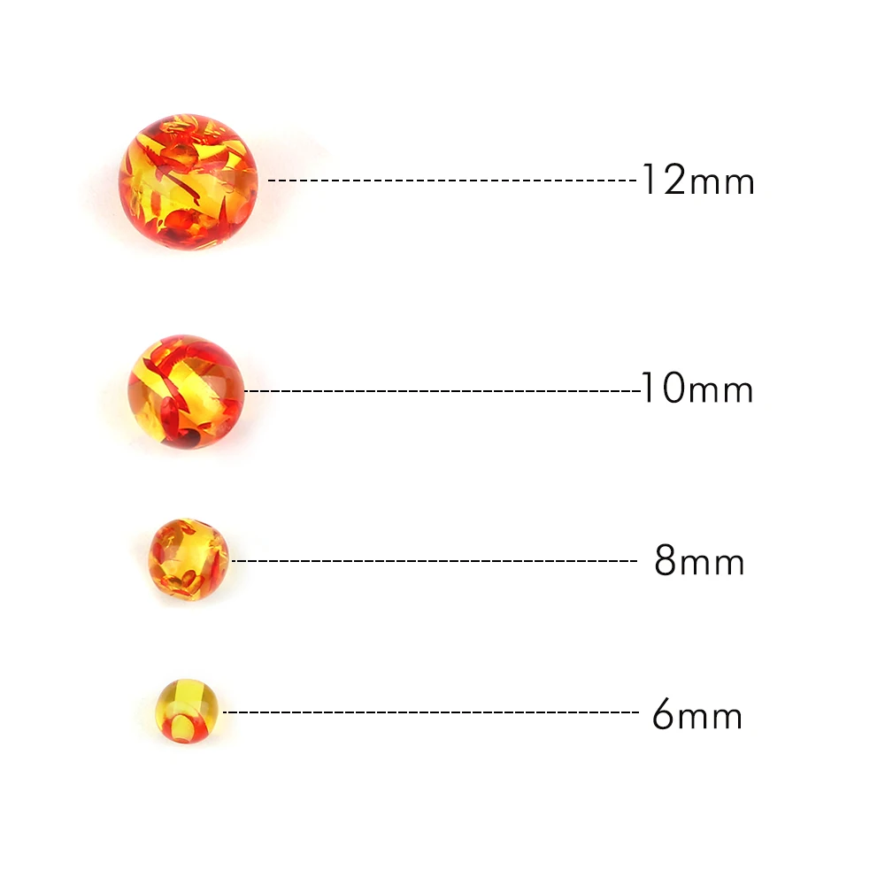 6/8/10/12mm Imitation Ambers Beads for Jewelry Making DIY Bracelet Necklace Round Loose Spacer Synthetic Stone Bead Accessories