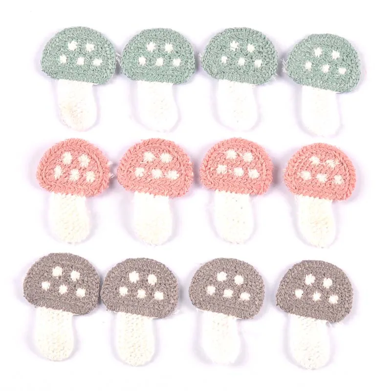 20Pcs/lot Lovely Mushroom Appliques for DIY Hat Clothes Sewing Supplies Headwear Decor Stick-on Patches 28x40mm cp3033